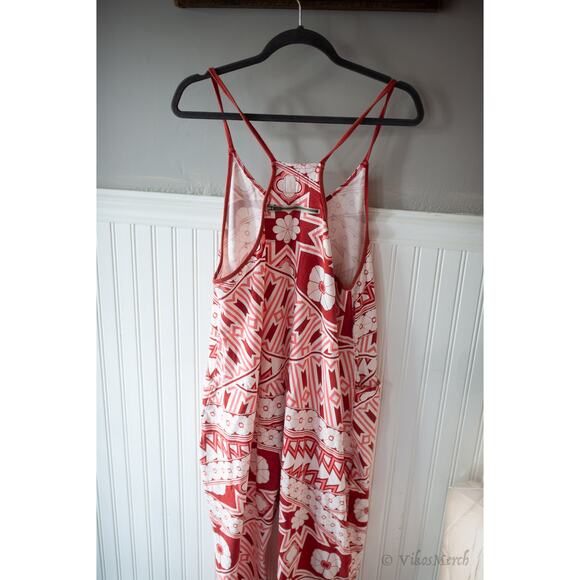 Free People Hot Shot Onesie Printed Red Small NEW - Picture 4 of 5